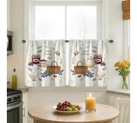 Tende da cucina a forma di anatra, rustiche e rustiche, per la domenica, tende corte bianche per finestre, decorazione per lavello, sala da pranzo, bagno, 66 x 76 cm