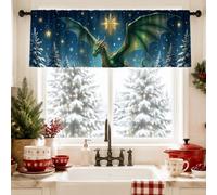 Tende da cucina con Babbo Natale che cavalca il drago, 132 x 45