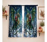 Tende da cucina con Babbo Natale che cavalca il drago fantasy, 106 x 11
