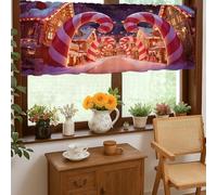 Tende da cucina con bastoncini di zucchero, case natalizie rosse mantovana a pannello singolo per finestra per piccoli camper lavandino finestra stretta 45,7 x 132,7 cm