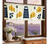 Tende da cucina con grattugia, fantasioso coltello giocoso stella estate gialla finestra mantovana decorazione per sala da pranzo angolo colazione zona lavandino 45,7 x 132,7 cm
