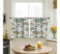 Tende da cucina con montagne, natura rustica alberi di fiume autunnali verdi tende per finestra per lavello piccolo camper finestra stretta 66 x 76 cm