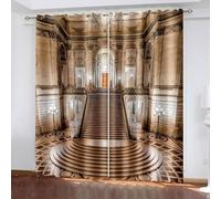 Tende da cucina marrone stile retrò architettura poliestere 2 pannelli 172,7 x 160 cm