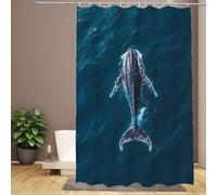 Tende da Doccia a Forma di Balena per Il Bagno, 200 x 240 cm, Grandi, in Poliestere Impermeabile 3D, con 12 Anelli e Orlo appesantito, ad Asciugatura Rapida, per casa, Giardino, Esterni, R-393