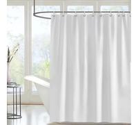 Tende da doccia bianche, tenda da bagno tinta unita 110x190cm/Larghezza x Altezza Tenda da bagno divisoria in tessuto di poliestere lavabile e impermeabile con ganci
