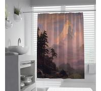 tende da doccia dal design estetico per il bagno Sunrise sul Cervino Tende da bagno con stampa di pittura famosa poliestere impermeabile 200 x 220 cm