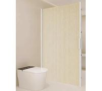 tende da doccia pieghevole for montaggio a parete, pannello doccia magnetico invisibile senza trapano, divisorio for la privacy salvaspazio for il bagno dell'appartamento(Milk,130W x 180H)