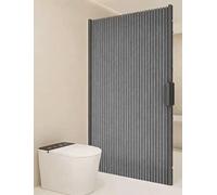 tende da doccia pieghevole for montaggio a parete, pannello doccia magnetico invisibile senza trapano, divisorio for la privacy salvaspazio for il bagno dell'appartamento(Grey,190W x 180H)
