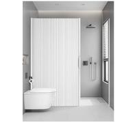 tende da doccia pieghevole magnetica, design invisibile salvaspazio, nessuna guida necessaria, installazione semplice for la separazione del bagno asciutto e bagnato(Milk,100W x 180H)