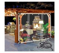 Tende da esterni in vinile resistenti alle intemperie trasparenti per porta del patio con occhielli resistenti alla ruggine, 100% impermeabili, per gazebo 1,7 x 2,5 m