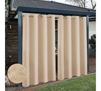 Tende da Esterno Impermeabili e Resistenti alle Intemperie, Tende Oscuranti per Interni ed Esterni, Tende Esterne Anti-Sole con Occhiello, 1 Pannello, Beige scuro, L305cm xA264cm