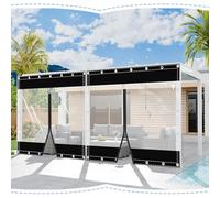 Tende Da Esterno in Vinile Trasparente,Telone Impermeabile Resistente,Pannelli Laterali in Pvc Da 0,5mm,Tende Nere Trasparenti Resistenti Alle Intemperie,1zipper-4.2x3m(13.8x9.8ft)