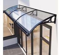 Tende da Esterno per Porte, Pensilina Pioggia e Neve con Copertura in Policarbonato & Supporto Alluminio, Tenda da Finestra Tutte le Stagioni per Ingresso, Schermo Sole con Protezione UV Rinforzata