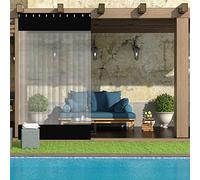 Tende da Esterno PVC Tenda Trasparente Idrorepellente Termiche Isolanti Tende, con Occhielli, Perfetta per Giardini Gazebo Balconi Terrazza, Personalizzabile (Color : Black, Size : 3.5x2.5m)