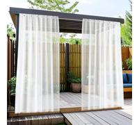Tende da Esterno, Resistente Alle Intemperie, Trasparenti Tenda da Esterno con Occhielli, 2 Pezzi Tenda Impermeabile (L132 X H213 Cm), Tende Balcone, Tende Esterno per Padiglione, Soggiorno, Terrazza