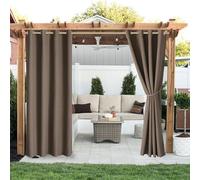 Tende da esterno resistenti ai raggi UV con occhielli, impermeabili e antivento, resistenti al sole, isolanti termici, per pergole e gazebo, 1 pezzo (marrone, 132 x 274 cm)