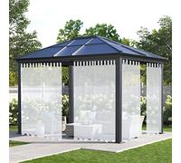 Tende da esterno resistenti alle intemperie bianche trasparenti (2 pezzi) 260 x 210 cm impermeabili tende da giardino per terrazze resistenti ai raggi UV