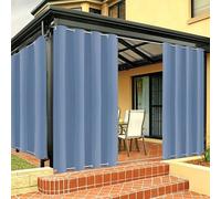 Tende da esterno resistenti alle intemperie con occhielli superiore e inferiore, protezione UV, tessuto impermeabile per la privacy, per gazebo, dimensioni personalizzate, 1 pezzo, blu, 210,8 x 274,3