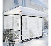 Tende da esterno resistenti alle intemperie per pergola e gazebo, pannelli laterali in PVC trasparente con occhielli, 5 x 5 m, per giardino, patio, portico e balcone