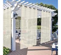 Tende da esterno resistenti, confezione da 2, impermeabili e antivento, con occhielli, per balcone, pergola, giardino, patio, beige, 152 x 140 cm (larghezza x altezza)