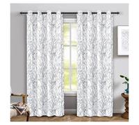 Tende da esterno, Tende da esterno con rami di alberi grigi, Occhiello for bloccare il sole Tende esterne for tende ponderate for gazebo, portico, pergola, 2 pannelli(Whiet,52in*106in)