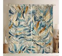 Tende da finestra con foglie tropicali per camera da letto, tenda con foglie di palma,adolescenti, stile retrò, colorato, per finestre e finestre hawaiane, tropicali, W66 x L90