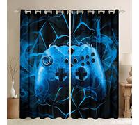 Tende da gioco Moderno Controller di gioco Tenda per finestra Traspirante Blu Gamer Console Trattamenti per finestre Decorazione della stanza W52* L90