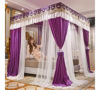 Tende da letto a baldacchino a doppio strato per ragazze, elegante set di copertura a baldacchino per letto singolo/king size con cornice, decorazione da sogno per la camera da letto