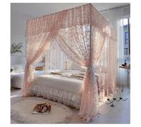 Tende da letto a baldacchino for principessa a 4 angoli Tende da letto a zanzariera Tende da gioco Decorazione della stanza for interni ed esterni(Pink,150x200cm)