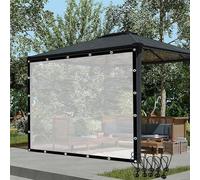 Tende da patio trasparenti impermeabili con occhielli - Pareti laterali in PVC personalizzabili per terrazza pergola veranda - Trasparente 4 x 4 m per esterni