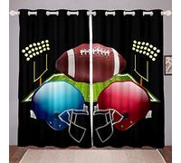 Tende da rugby per finestre a tema football americano, per bambini, ragazzi, ragazze, camera da letto, campionato atletico, tenda da finestra, W66 x L90