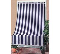 Tende da Sole a Righe Larghe con Anelli Esterno in Tessuto Resistente con Ganci