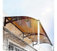 Tende da sole in metallo per porte, con staffa in alluminio e ampio lavello, copertura esterna in policarbonato resistente per veranda/patio/terrazza, 60 x 100 cm