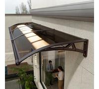 Tende Da Sole In Policarbonato Per Esterni, Da Sole Per Ingresso Con Staffa In Alluminio, Anti-UV, Pioggia E Neve Per Veranda, Patio E Terrazza(Marrone,60x180cm/23.6x70.9in)