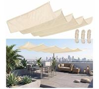 Tende da Sole per Balconi 80x700cm Tenda a Vela Retrattile a Onda Impermeabile Telo Frangivento Protezione Privacy Beige