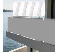 Tende da Sole per Esterno 100 x 160 cm Anti UV Corde di Supporto Impermeabile Rete Termica Protezione Solare Antivento con Corda Libera per Esterno per Giardino, Balcone, Grigio Chiaro