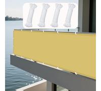 Tende da Sole per Esterno 100 x 160 cm Anti UV Corde di Supporto Impermeabile Rete Termica Protezione Solare Antivento con Corda Libera per Esterno per Giardino, Balcone, Color Crema