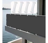 Tende da Sole per Esterno 100 x 160 cm Anti UV Corde di Supporto Impermeabile Rete Termica Protezione Solare Antivento con Corda Libera per Esterno per Giardino, Balcone, Grigio Scuro