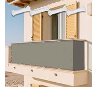 Tende da Sole per Esterno 125 x 295 cm Protezione UV 98% Telo Ombreggiante Occhiellato Protezione Raggi UV con Fune e Occhiellato per Esterno Terrazzo Balcone Giardino, Tortora