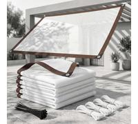Tende Da Sole Per Esterno Bianca, Rete Ombreggiante 70% In HDPE, 3x6 4x5 4x6m Telo Ombreggiante Impermeabile Traspirante, Protezione Solare Giardino, Rete Con Corde(2x8m)