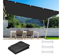 Tende da Sole Quadrate 2.6 x 4 m Impermeabile Vela Ombreggiante Parasole con Occhielli Protezione Raggi UV HDPE Tenda da Sole per Esterno Giardino Terrazza, Nero