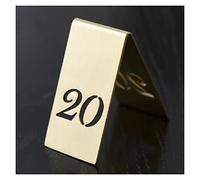 Tende da tavolo numerate, Targa da tavolo in stile tenda in ottone, scritta traforata, ideale for banchetti di compleanno, bar, ristoranti, hotel, 1 pezzo(20)