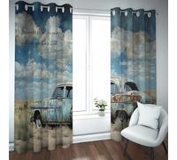 Tende da viaggio retrò tende oscuranti per auto vecchie classiche isolamento termico per ridurre il rumore campagna nel deserto decorazione finestre camera da letto 2 pannelli (W160xL245cm ciascuno)