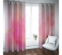 Tende dal design minimalista rosa e oro per camera da letto soggiorno Boho Tende oscuranti con texture in marmo moderno per l'oscuramento della camera delle ragazze dei ragazzi W175xL180cm 2 pannelli