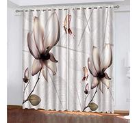 Tende Decorative 3D Fiori Astratti E Farfalle Stampata Termica Tende Di Lusso Per Salotto 200x160Cm Moderne Per Finestra Per Soggiorno Camera Da Letto Protezione Dal Freddo Con Occhielli