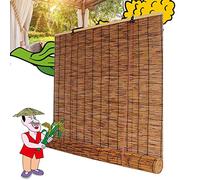 Tende Di Canna Tenda a Rullo In Bamboo Naturale Tapparella Avvolgibile Bambù, Cortina di Bambù Retrò Tenda a Rullo In Bambù Cortina di Bambù Tapparelle per Interni/Esterni 64x173cm/25x68in marrone