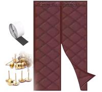 Tende di isolamento magnetico, Tenda for porta magnetica termica antivento multicolore, diverse misure(Bruin,90x190cm/35x75in)