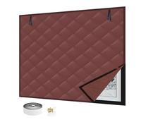 Tende di Isolamento per Finestre, Pellicola de Finestre del Cotone Isolante Termico per Inverno, Kit Copertura Termica Antivento per Finestres, Include Nastro Biadesivo(Coffee,150x180cm)