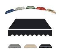 Tende di ricambio per balconi, impermeabile, in tessuto per esterni, per ponte sul cortile, nero, 4,5 x 3 m, durevole, resistente ai raggi UV, facile da installare
