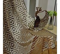 Tende di tulle jacquard nere e dorate per tende di lusso della camera da letto del soggiorno, set di 2 (245 x 140 cm, oro)